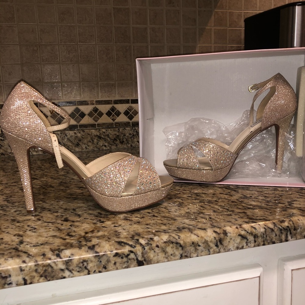 Champagne and Jewel Special Occasion Heels